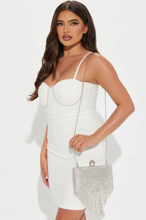 Best Night Out Waterfall Clutch - Silver